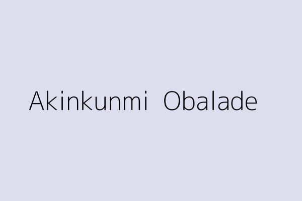 Akinkunmi  Obalade 